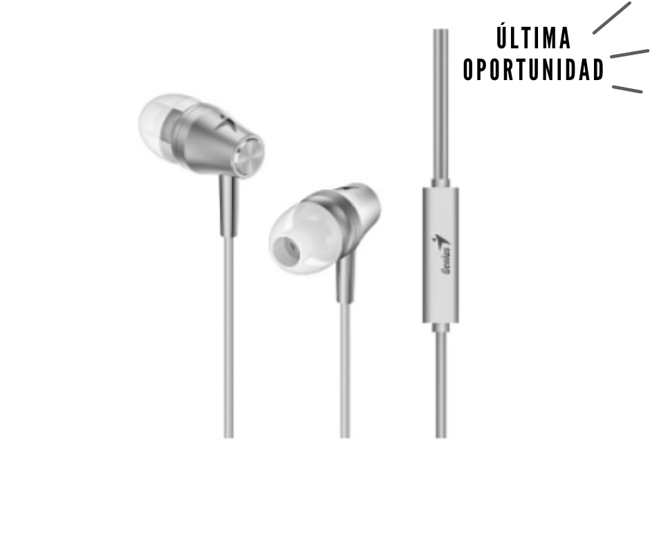 AURICULAR IN EAR - M360 - PS4PCCELULAR - PLATEADO - CMICROFONO - HS-M360-# - GENIUS