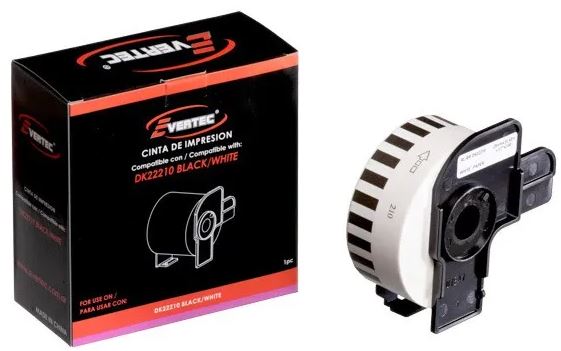 CINTA PARA ROTULADORA - DK22210T - BLACK AND WHITE - 29MM X 30MTS -  EVT-DK22210T- EVERTEC
