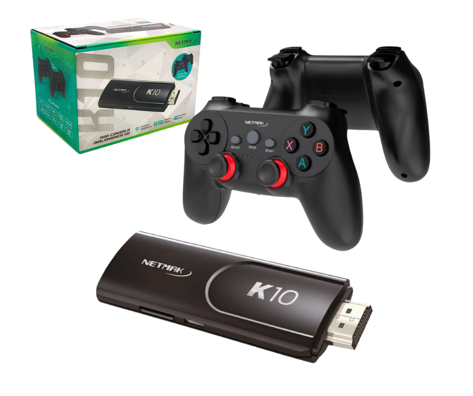 CONSOLA - 40.000 JUEGOS - HDMI 4K- MICROSD 64GB - 2 GAMEPAD 2.4GHZ - NEGRA - NM-K10. - NETMAK