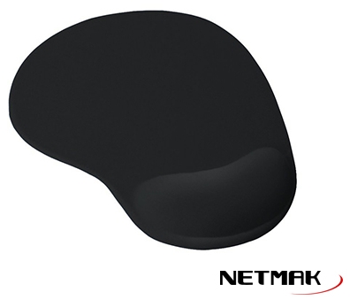 MOUSEPAD C/APOYA MUÑECA GEL - NEGRO - NM-PGEL-BK - NETMAK