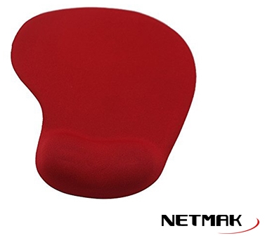 MOUSEPAD C /APOYA MUÑECA GEL - ROJO - NM-PGEL-R - NETMAK