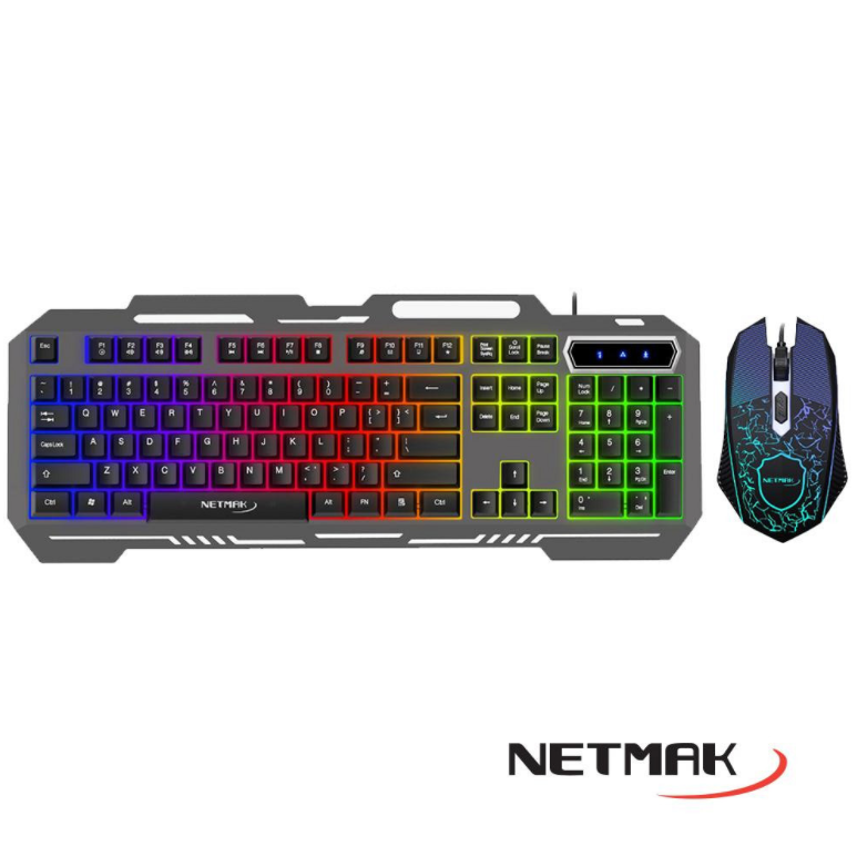 KIT TECLADO+MOUSE GAMER - RETROILUMINADO - USB - NM-GHOST -NETMAK