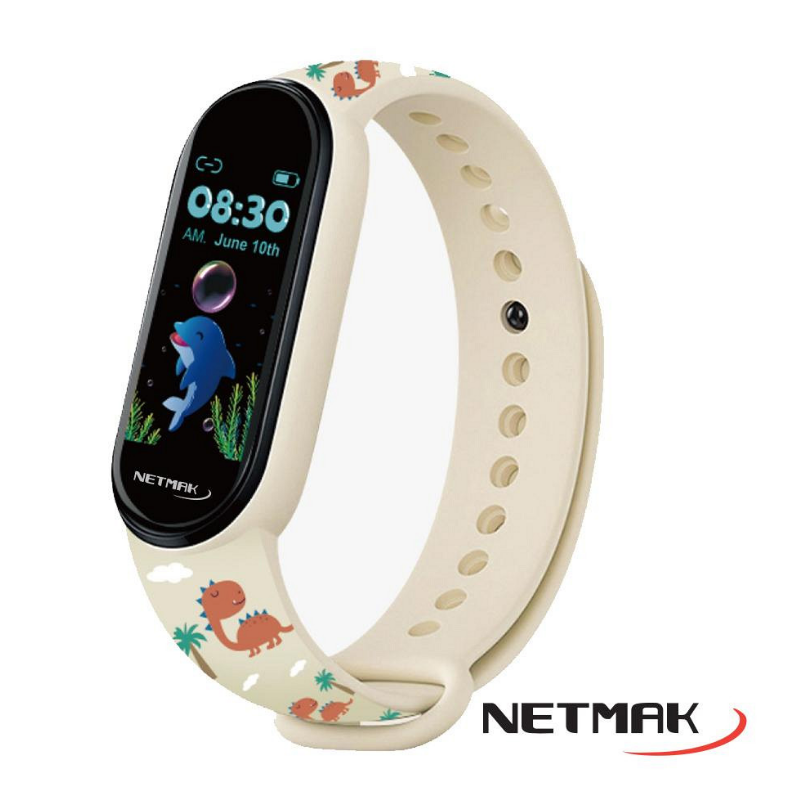 Combo 2x1 - SMARTBAND - KIDS  - BEIGE - BLUETOOTH 4.0 - COMPATIBLE ANDROIDIOS - NM-KIDS - NETMAK
