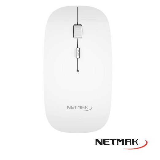 MOUSE WIRELESS - W40 - 1600 DPI - BLANCO - NM-W40W - NETMAK
