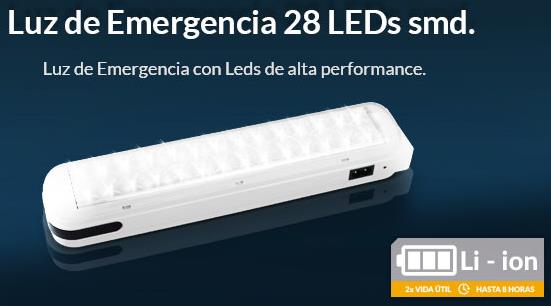 LUZ DE EMERGENCIA - 28 LED SMD - 2 INTENSIDADES DE ILUMINACION - LDE001 - TRV