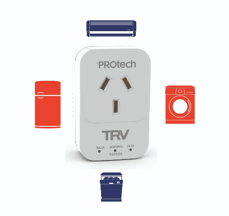 PROTECTOR DE TENSION - PROTECH-F - LAVARROPAS/ COCINA /HELADERAS/ AIRES ACONDICIONADOS - RETARDO DE RECONEXION FIJA - PROTECH-F - TRV